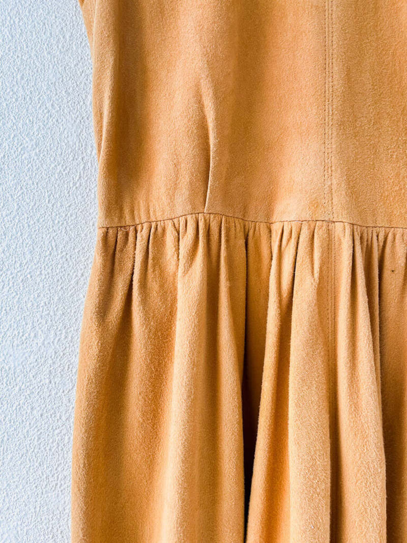 VINTAGE Deep Lake CALVIN KLEIN APRICOT SUEDE DRESS