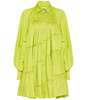 Aje Cascade Gathered Smock Mini Dress - Chartreuse Green - Thumbnail 1