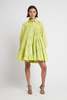 Aje Cascade Gathered Smock Mini Dress - Chartreuse Green - Thumbnail 2
