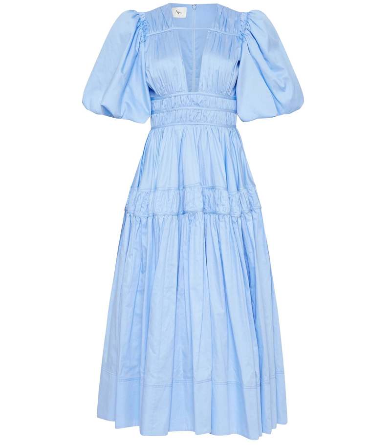 aje fallingwater ruched midi dress AJE - Fallingwater Ruched Midi