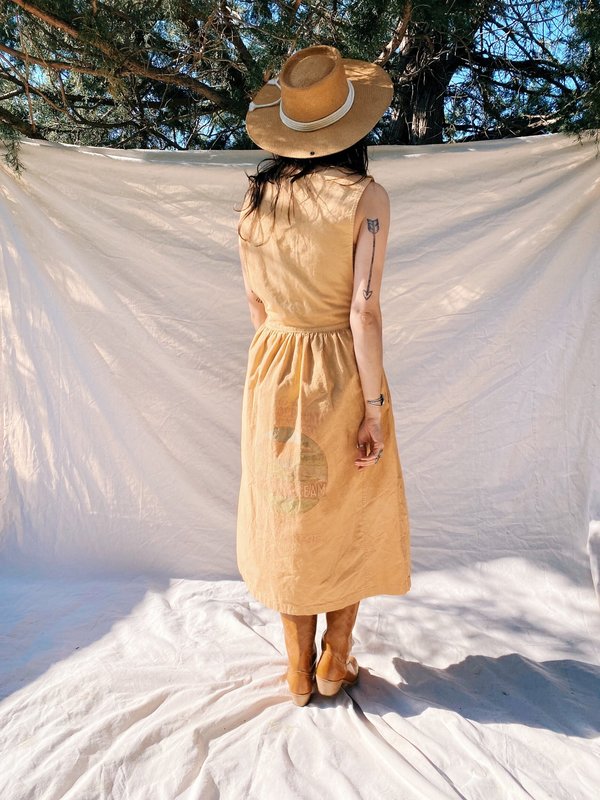 Natural Dye Feed Sack Dress - Ginger Root | Garmentory