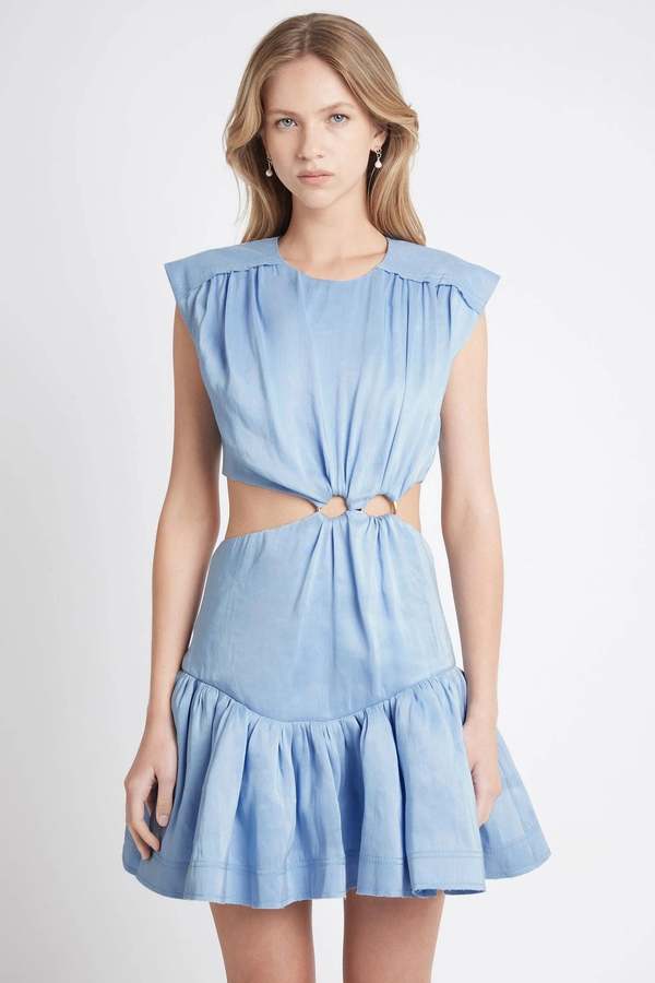 aje solstice cut out ring flip mini dress Aje Solstice Cut Out Ring Flip Mini Dress in Powder Blue