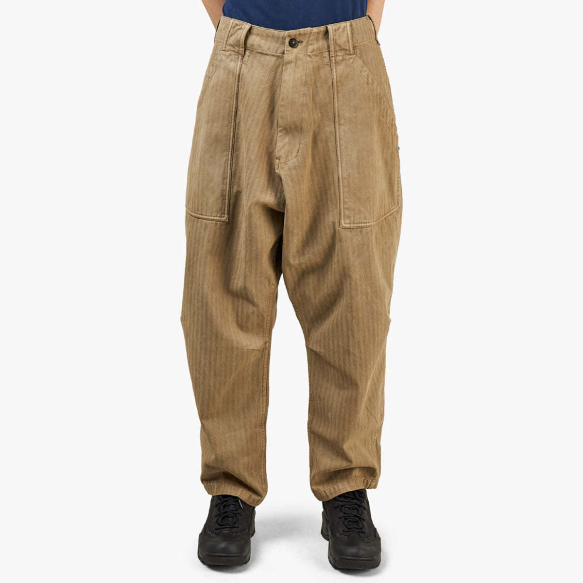 Liberaiders Garment Dyed Herringbone Pants - Beige | Garmentory