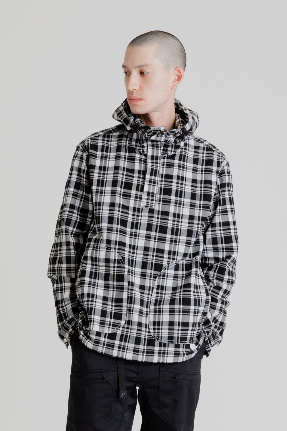 CAYL Light Cotton Pullover Hoody - Black Check | Garmentory