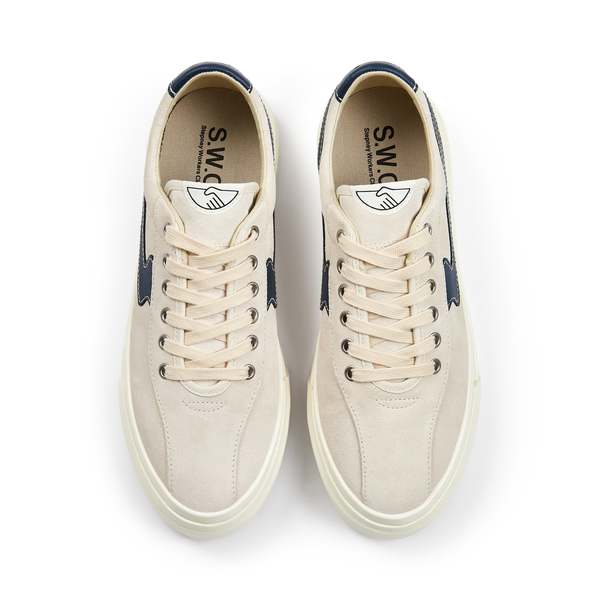 Stepney Workers Club Dellow S-Strike Suede Sneaker - Ecru / Navy