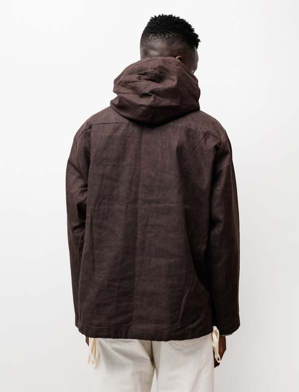 Evan Kinori British Waxed Cotton Anorak - Brown | Garmentory