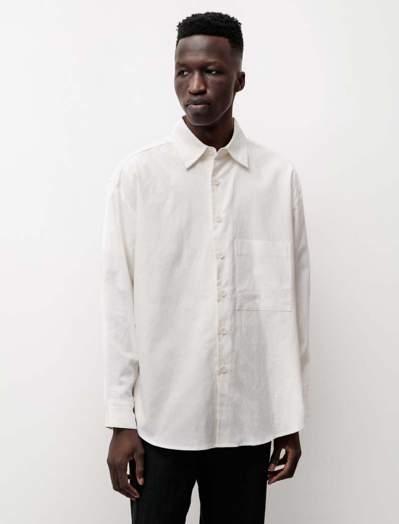 Evan Kinori Two Organic Cotton Hemp Big Shirt - Natural | Garmentory
