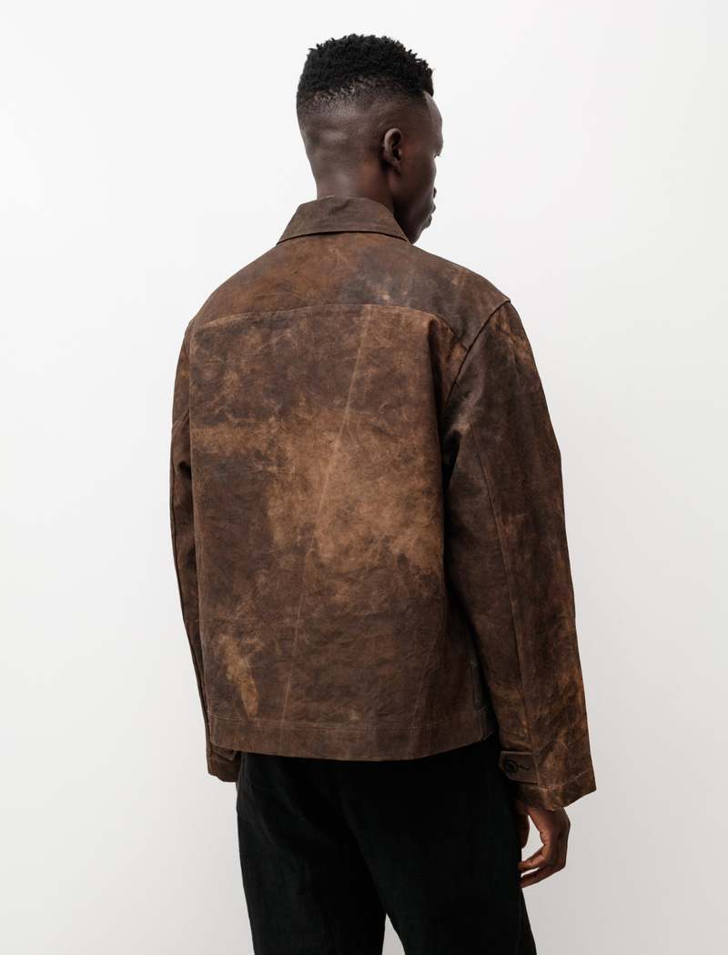 Evan Kinori Natural Dye Canvas Zip Jacket - Rust | Garmentory