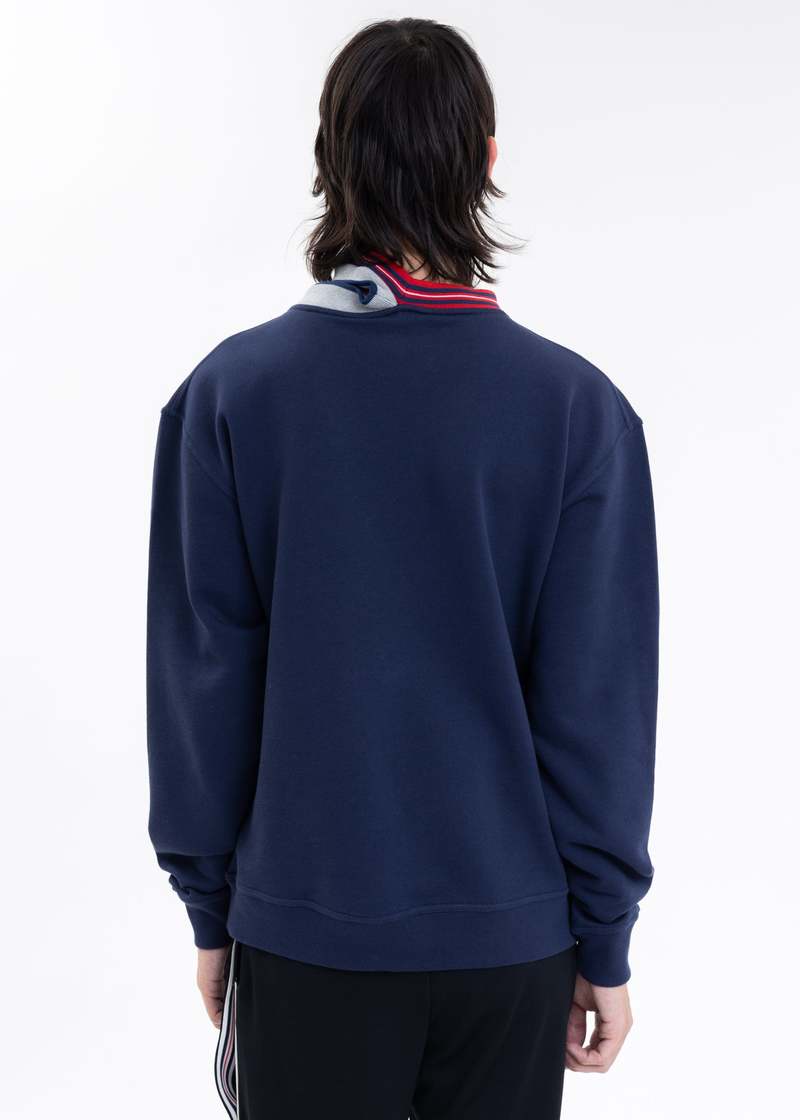Y/PROJECT X FILA THREE COLLAR Sweater - Navy | Garmentory