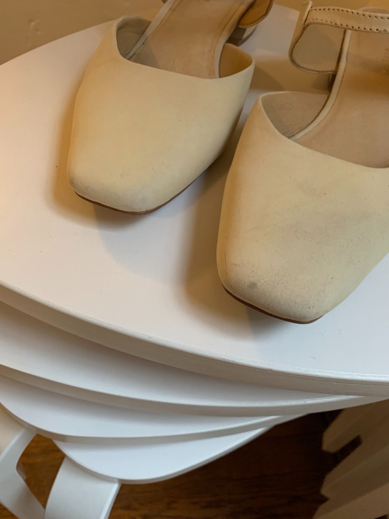 Harper Ecru Nubuck Leather Mid-Heels