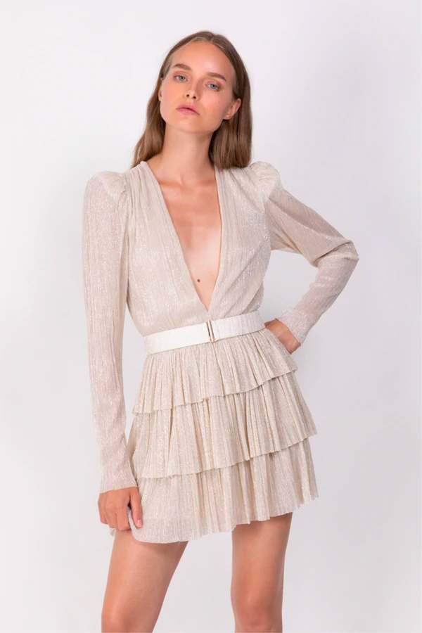 SABINA MUSYEV Carry Mini Dress - Ivory on Garmentory