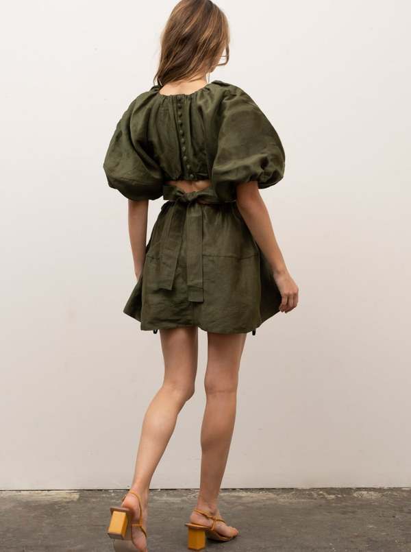 green emerald velvet dress Ada Mini Dress