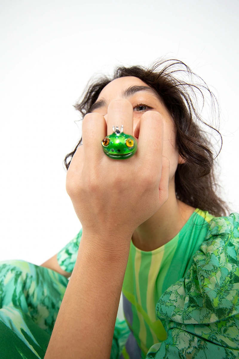 Collina Strada Frog Prince Ring - Green Dots | Garmentory