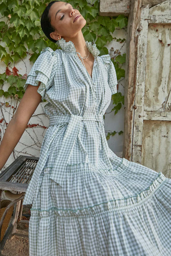 EQUATION Hunter Bell Matthews Dress GREEN - Main Image