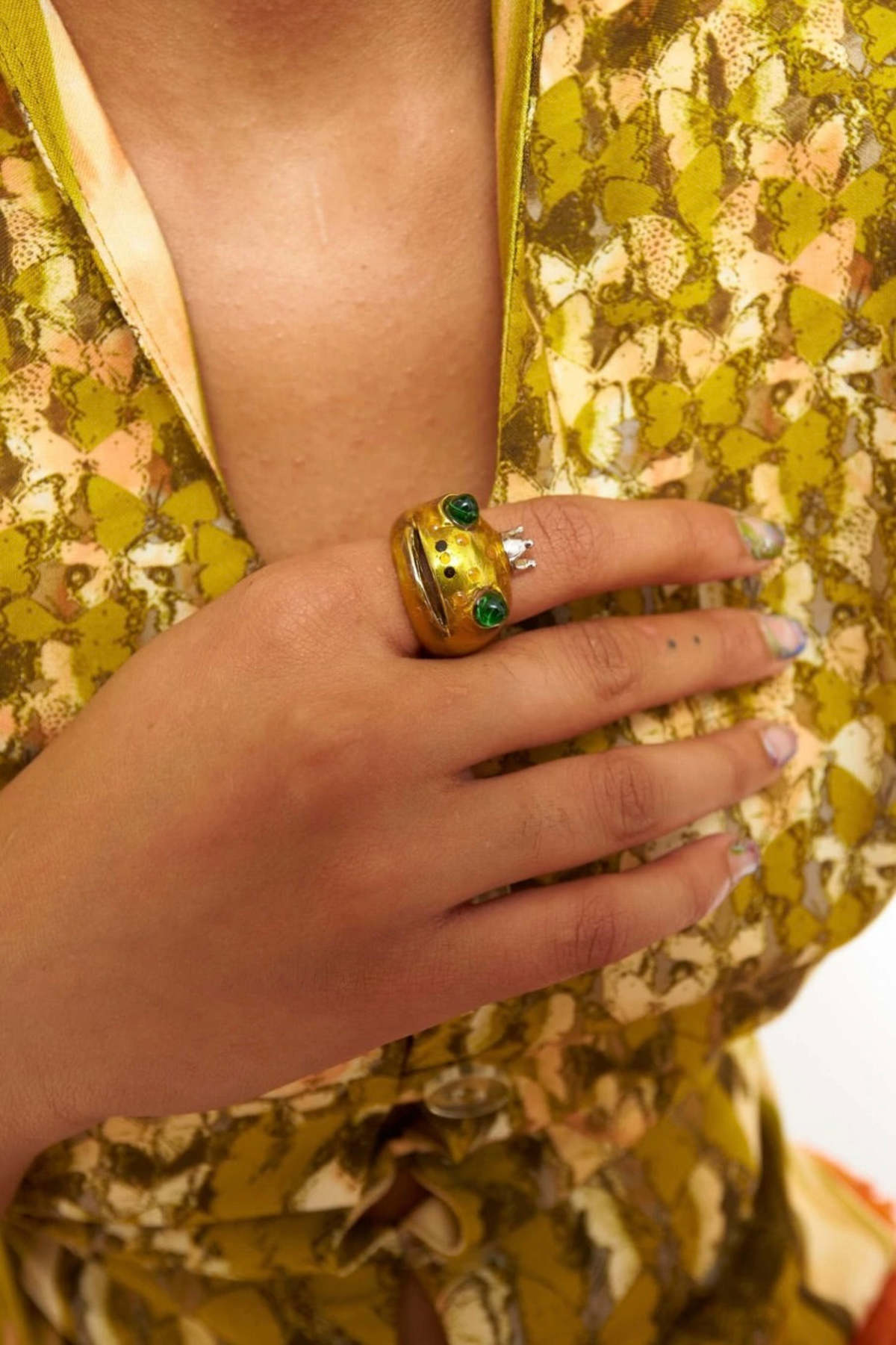 【Collina Strada】シルバー Frog Prince カエルの王子 リング SILVER LIME FRECKLES FROG PRINCE RING | COLLINA STRADA