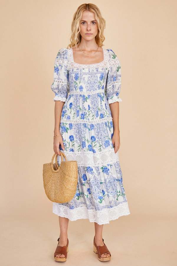 white christmas dresses Light Blue Crochet Belclaire Dress main image 0