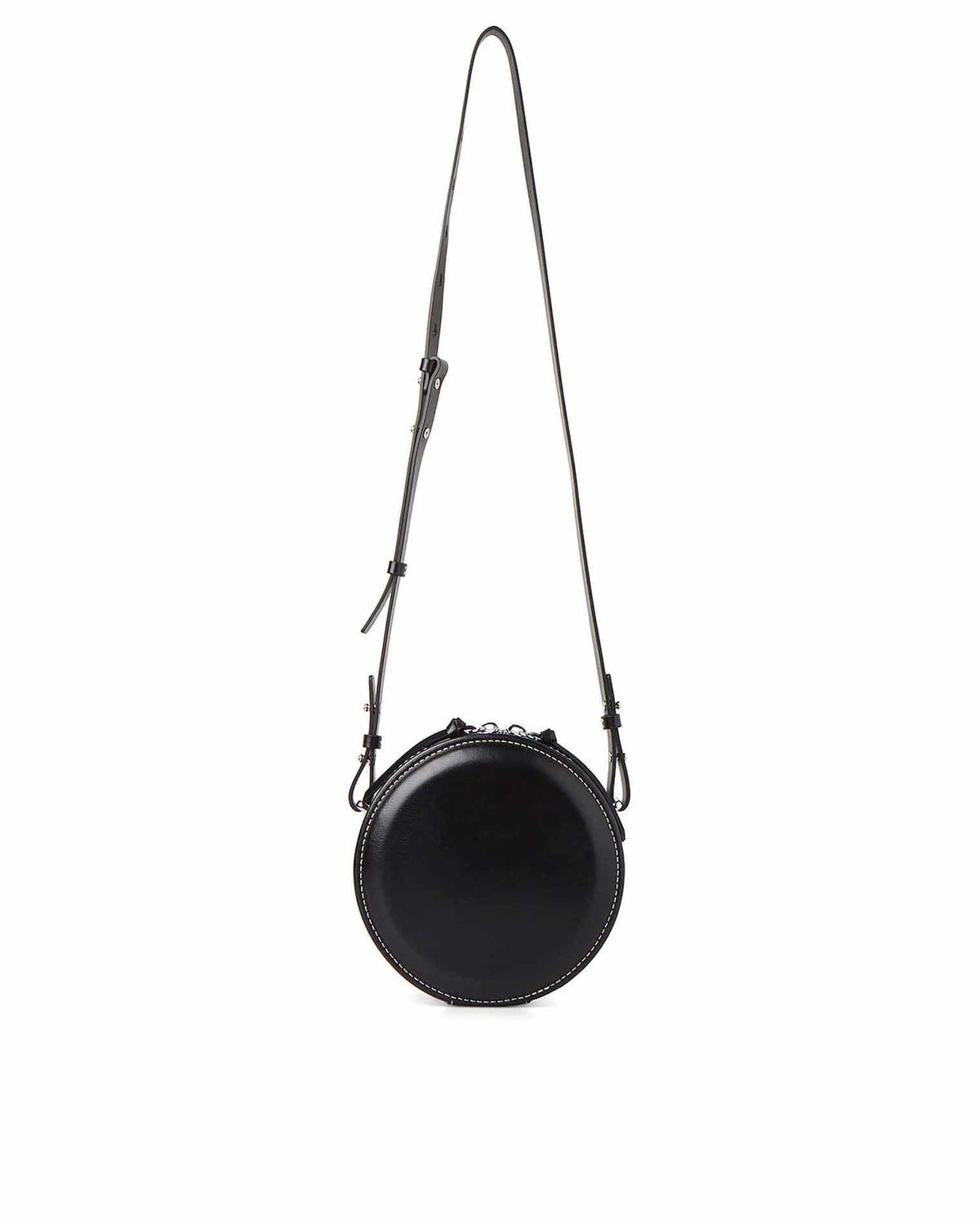 Ganni Banner Recycled Leather Round Bag | Garmentory