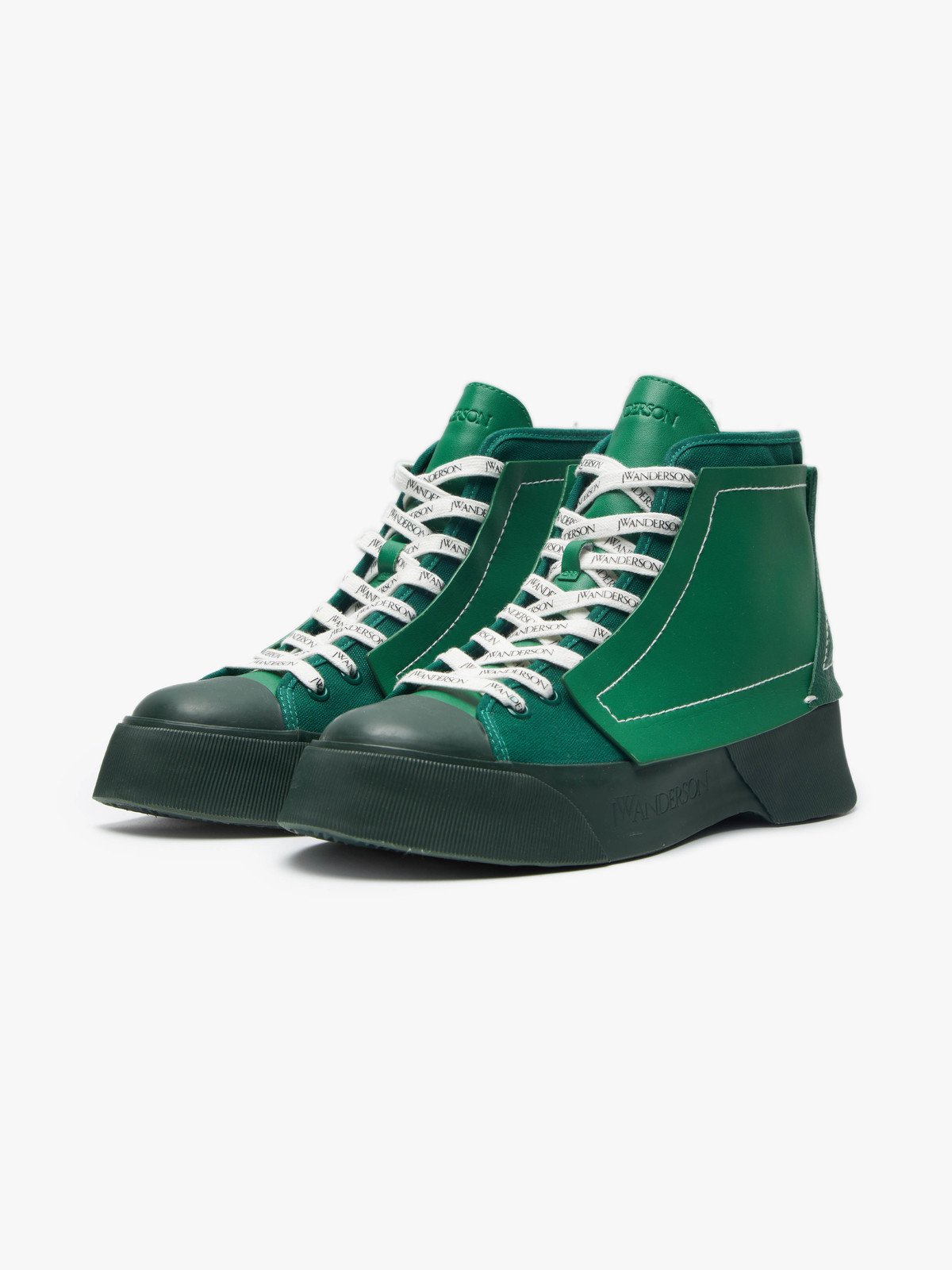 J WANDERSONS shoes RARE JW Anderson Panelled Low-top Sneakers Leather Brown US  main image 4