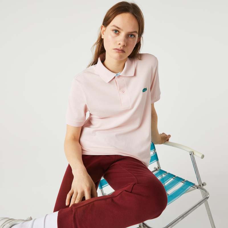 LACOSTE Polo Relaxed Fit L!VE top Rose Pale Pink Garmentory