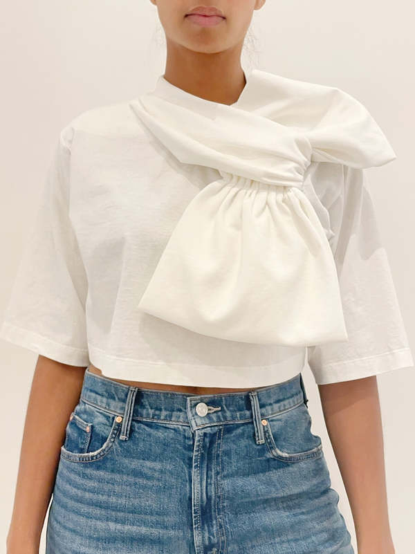 MM6 Maison Margiela Knotted T-Shirt - White | Garmentory