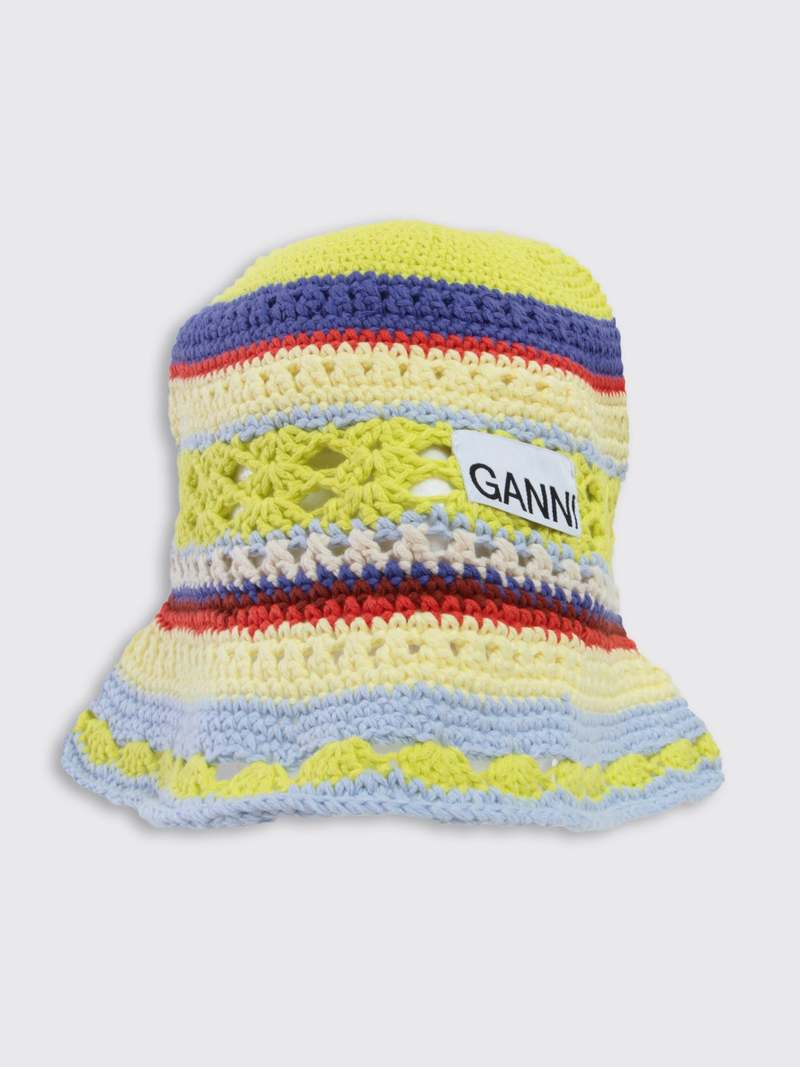 Ganni Cotton Crochet Bucket Hat | Garmentory