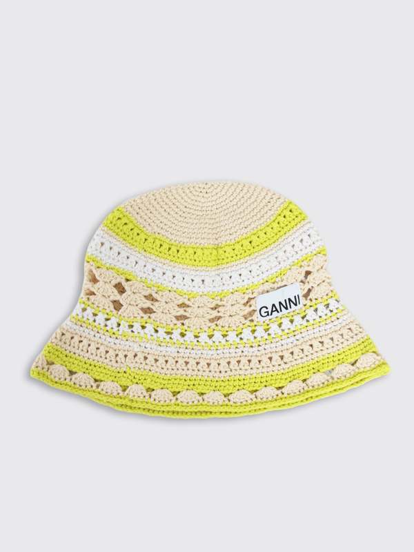 Ganni Cotton Crochet Bucket Hat | Garmentory