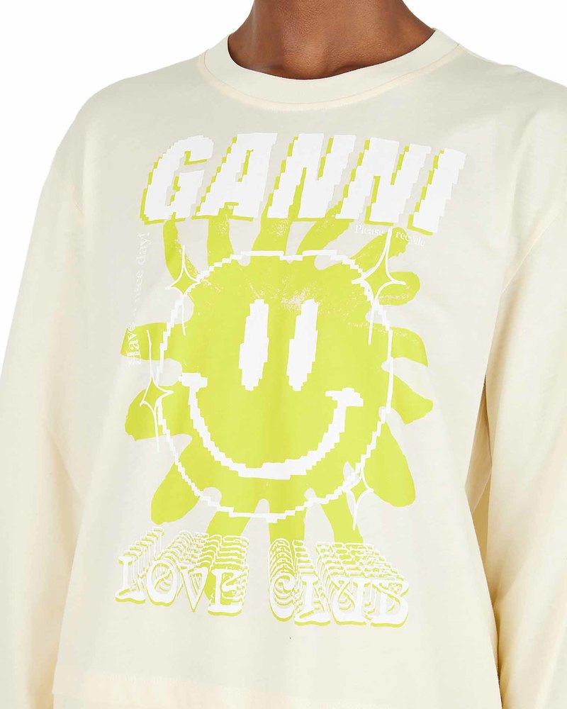 Ganni Love Club Print T-Shirt Garmentory