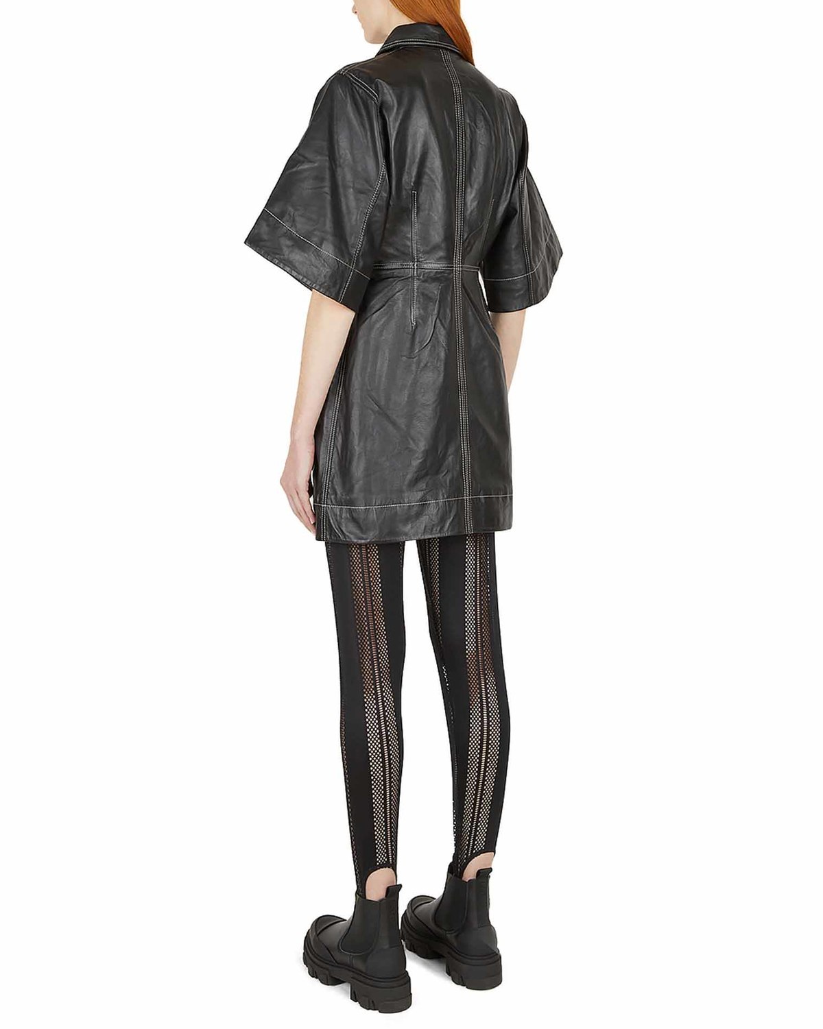 knee length dresses for ladies GANNI leather shirt dress – No38 Dunville main image 0