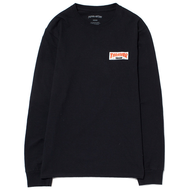 FUCKING AWESOME X THRASHER TRASH ME LONG SLEEVE T-SHIRT - BLACK