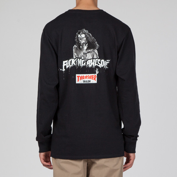 FUCKING AWESOME X THRASHER TRASH ME LONG SLEEVE T-SHIRT - BLACK