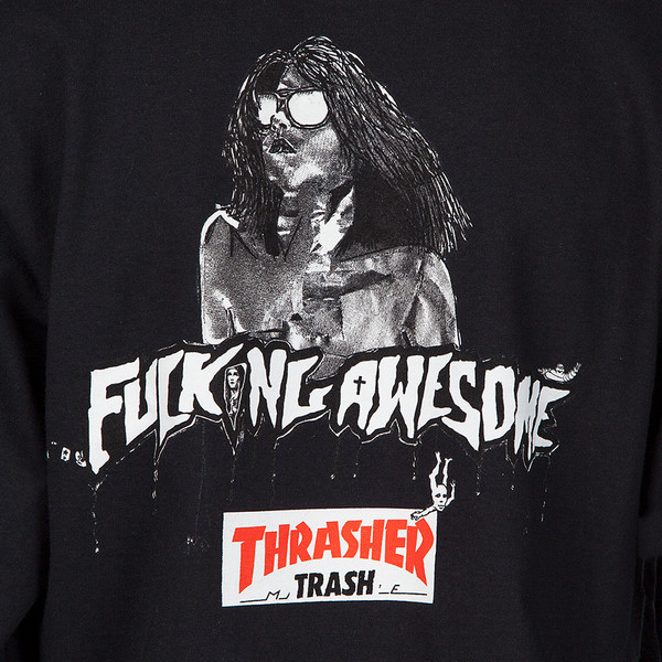 FUCKING AWESOME X THRASHER TRASH ME LONG SLEEVE T-SHIRT - BLACK