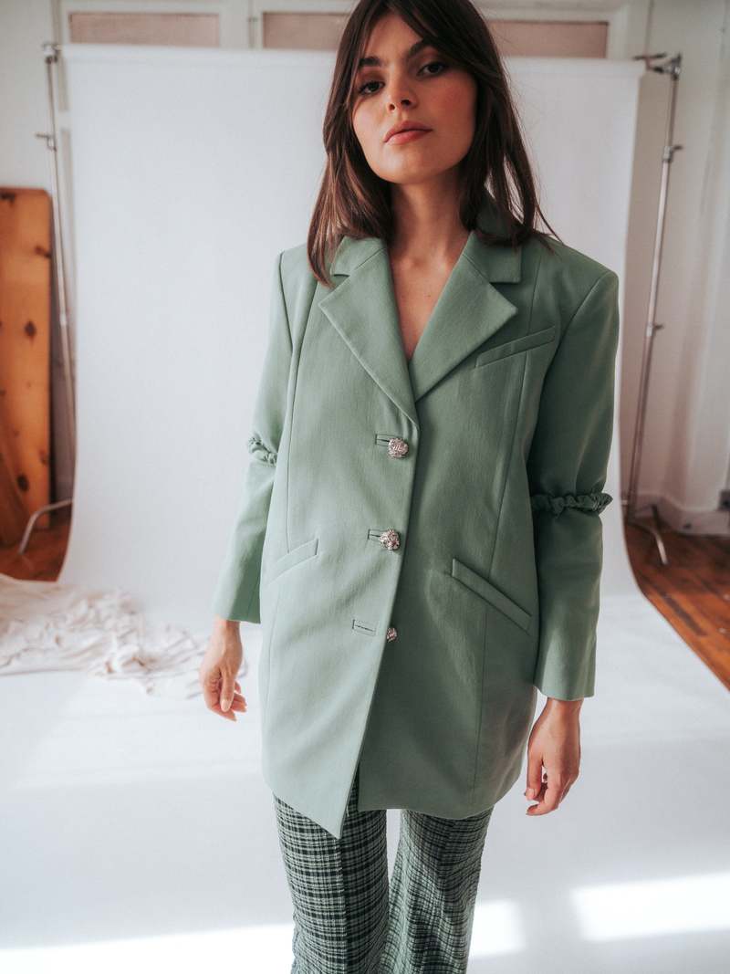 Ganni Oversized Blazer - Green Bay | Garmentory