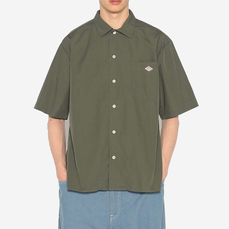 トップス DANTON COTTON POPLIN WORK SHIRT 42 DANTON MEN'S COTTON POPLIN WORK SHIRT