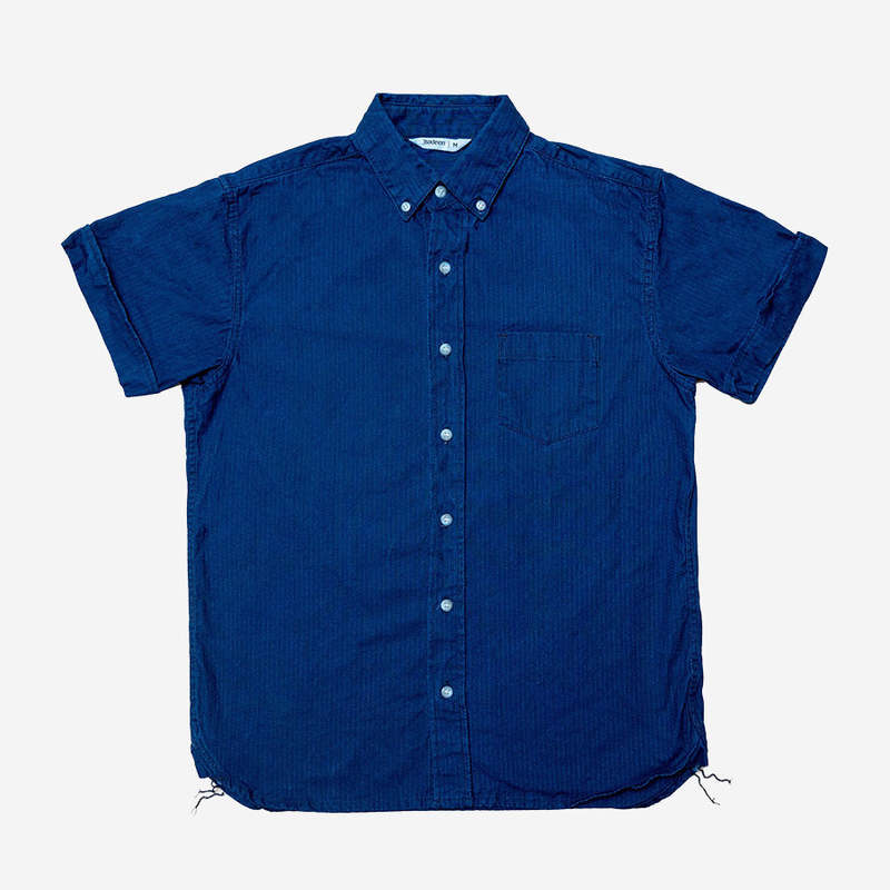 3Sixteen Short-Sleeve BD Shirt Indigo Sashiko