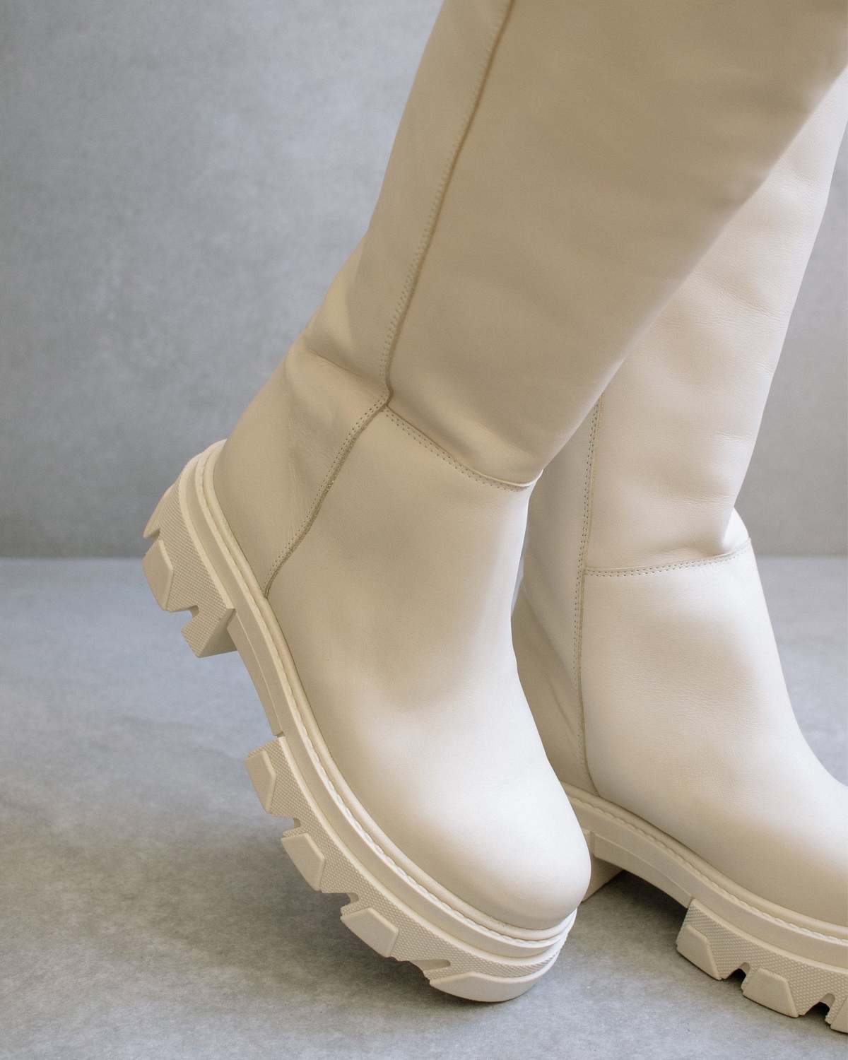Alohas Katiuska Leather High Boot - Off-white | Garmentory