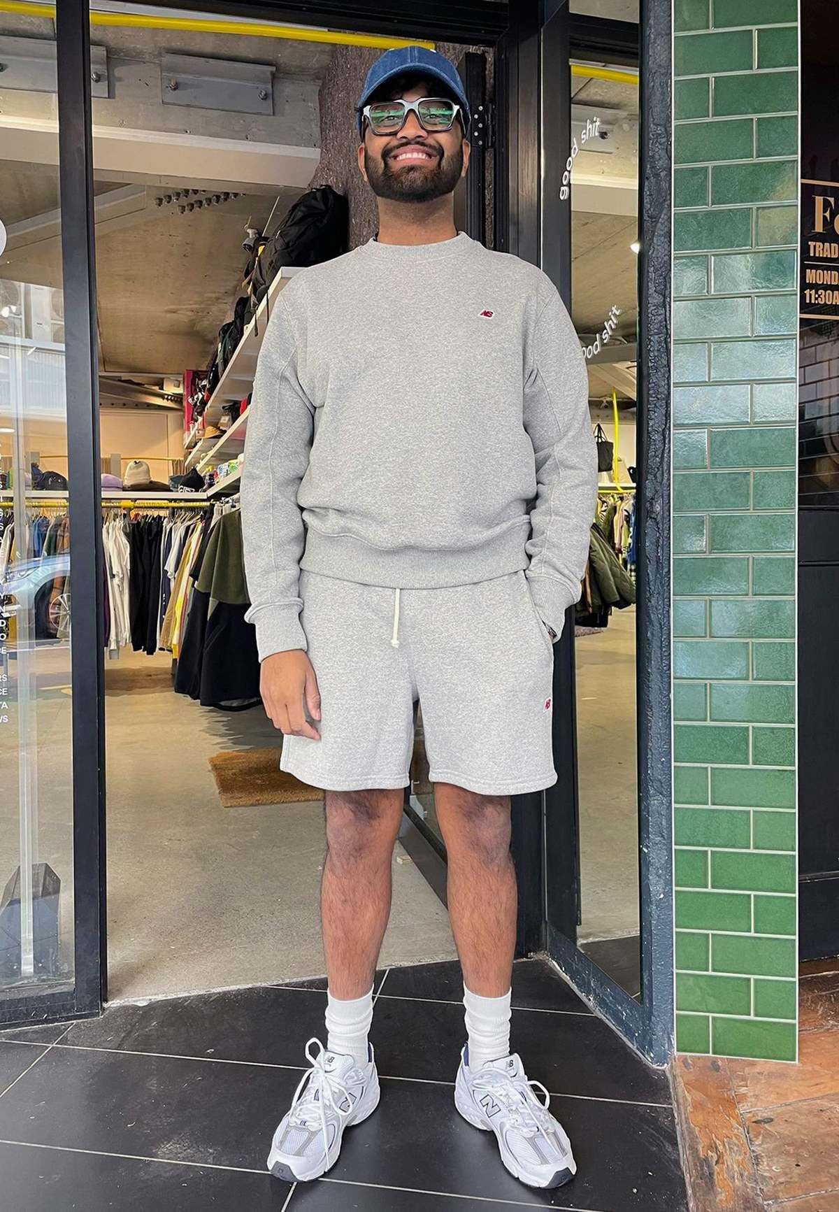 Crew Neck Grey Sweat Shorts Outfit Mens New Balance Made In Usa