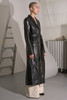 Nomia BELTED FAUX LEATHER TRENCH COAT - BLACK  - Thumbnail 1
