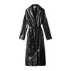 Nomia BELTED FAUX LEATHER TRENCH COAT - BLACK  - Thumbnail 2