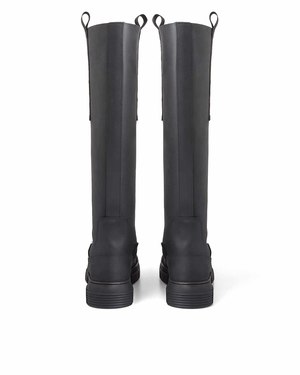 Ganni Recycled Rubber Country Boots - Black | Garmentory