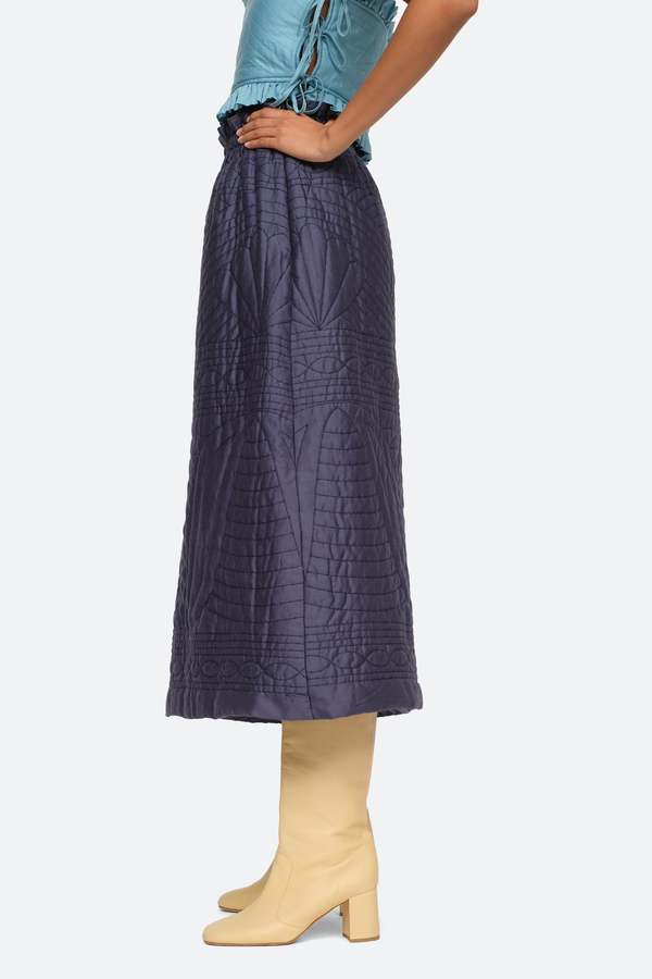 【PORTERNA】Eek Shasha Long Skirt Sakkas Lyra Womens Bohemian Soft Brocade Rayon Tiered