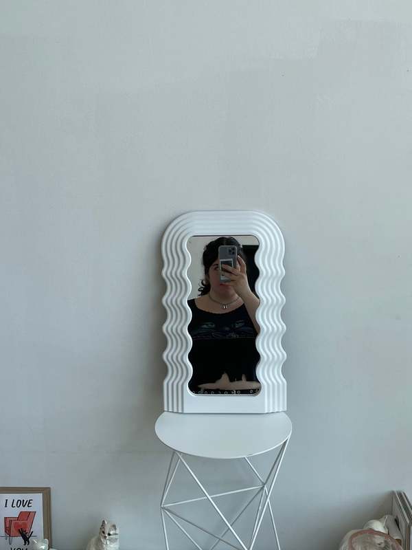 Palm Straw WAVY MINI MIRROR