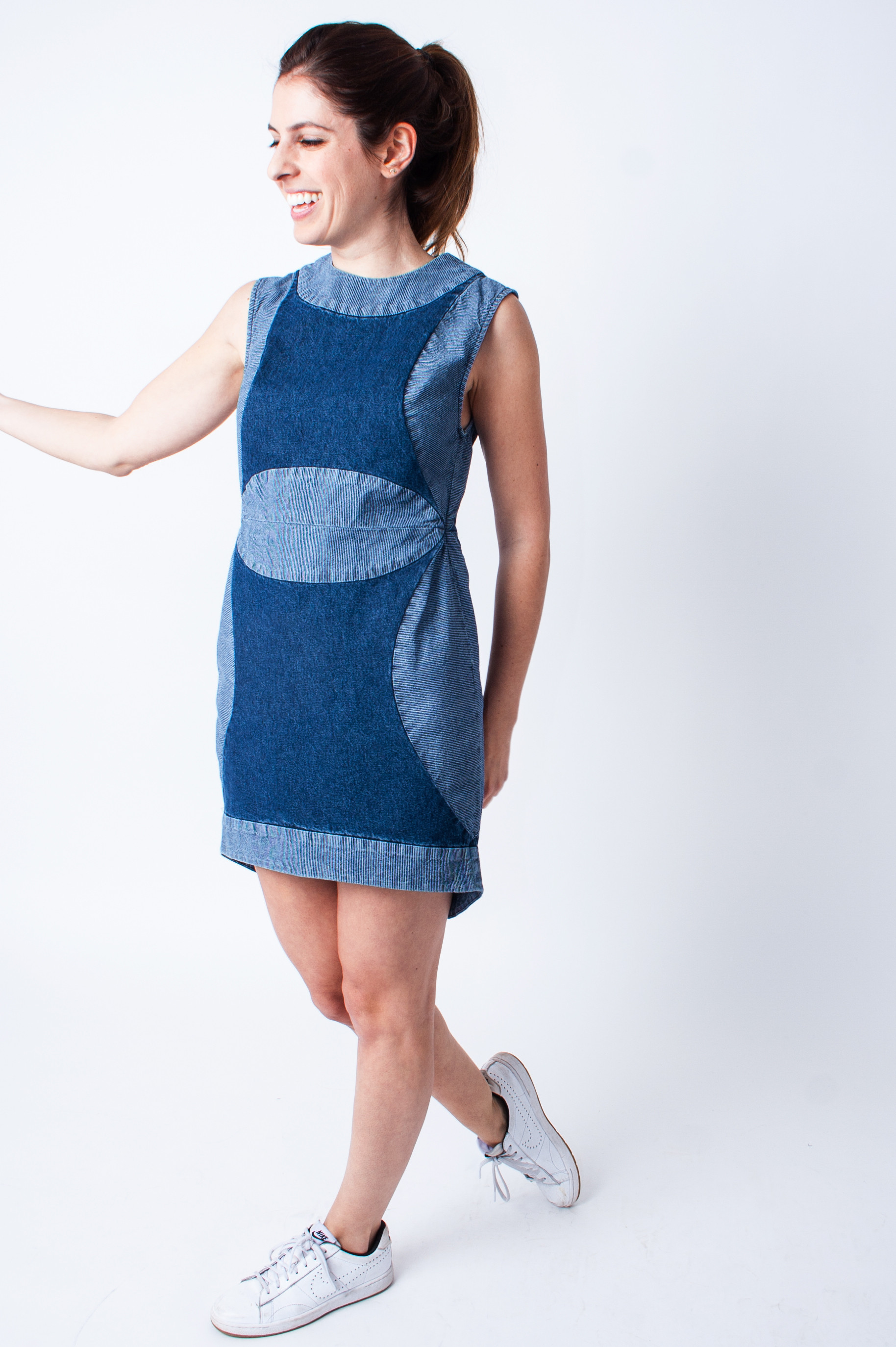 denim patchwork dress