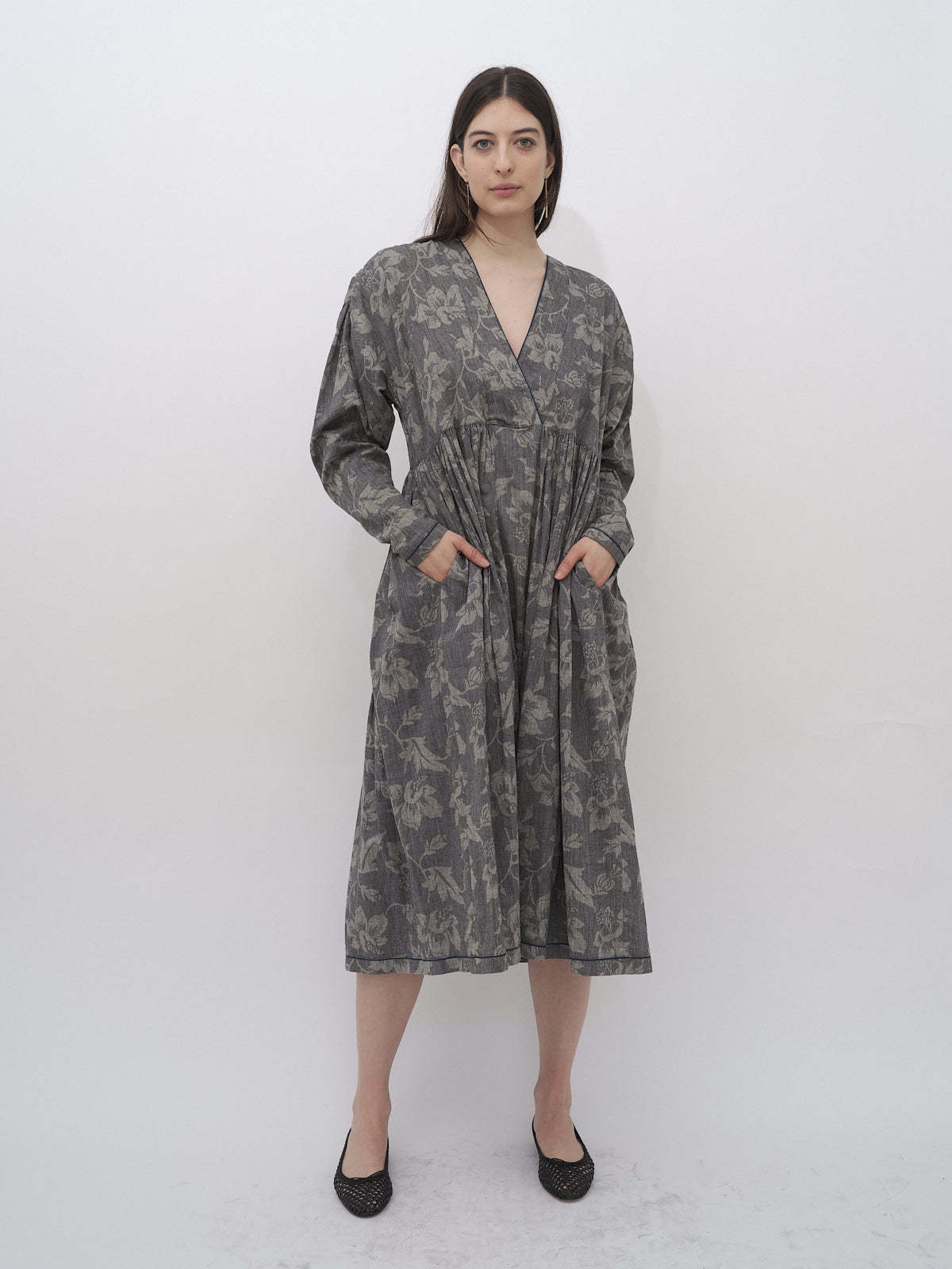 knee length dresses for ladies Grey Floral Winona Maxi Dress by Katakomb X-Small