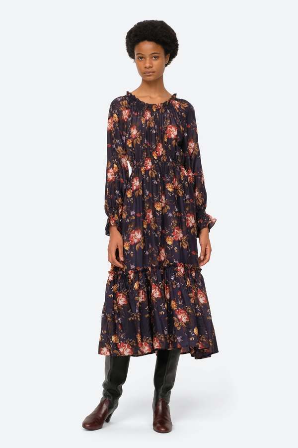Sea NY Esme Long-Sleeve Dress - Navy on Garmentory