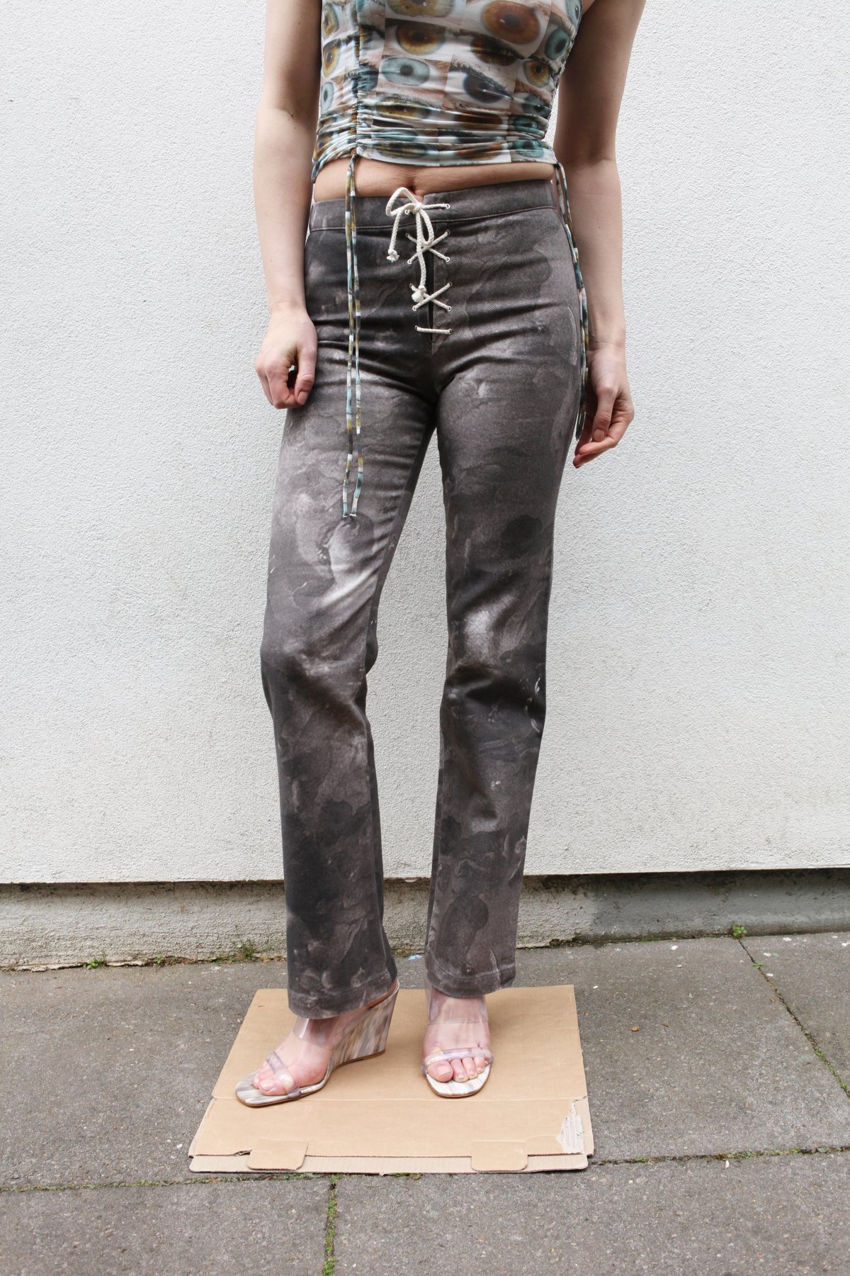 PALOMA WOOL Low Angelo Lace Up Pants - Grey | Garmentory
