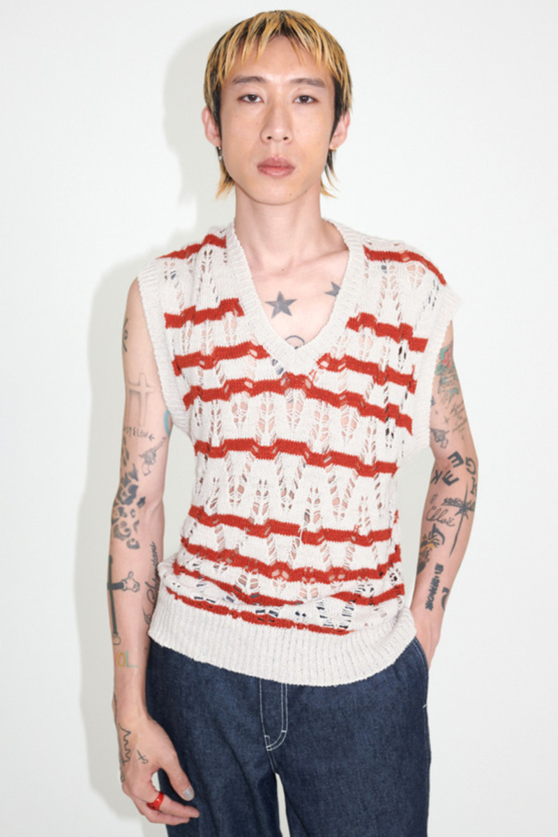 トップス our legacy zig zag stripe knitted vest Our Legacy Knitted Vest - Zig Zag Stripe | Garmentory
