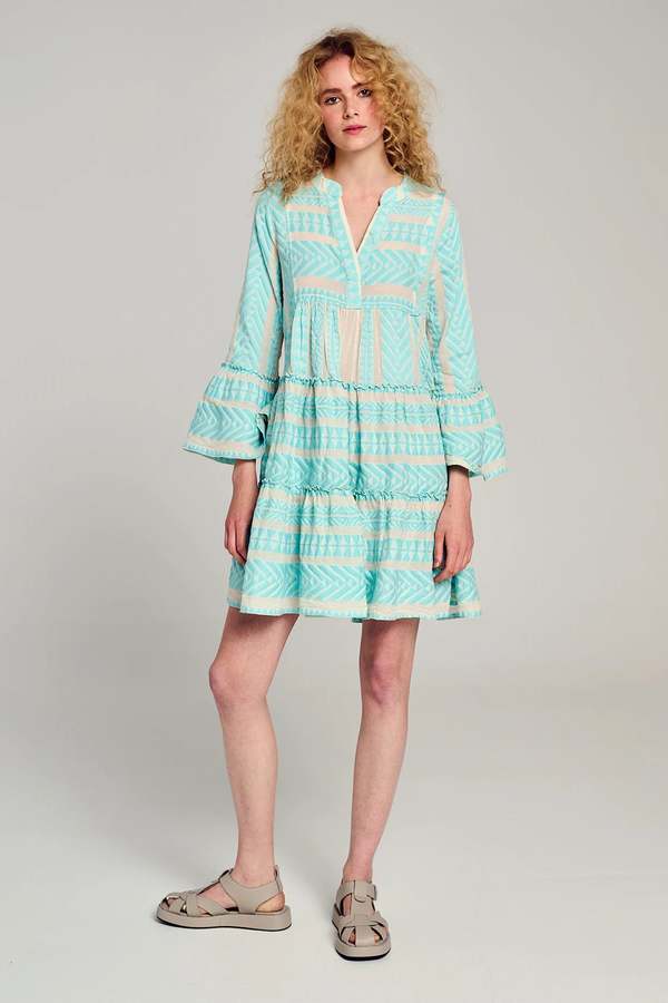 Devotion Twins Ella Dress Short - B.Blue/Off White