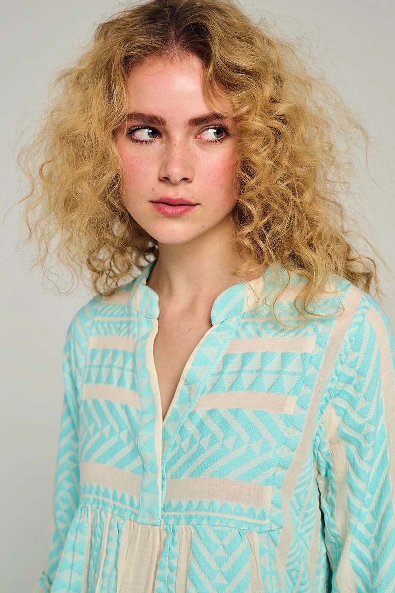 Devotion Twins Ella Dress Short - B.Blue/Off White