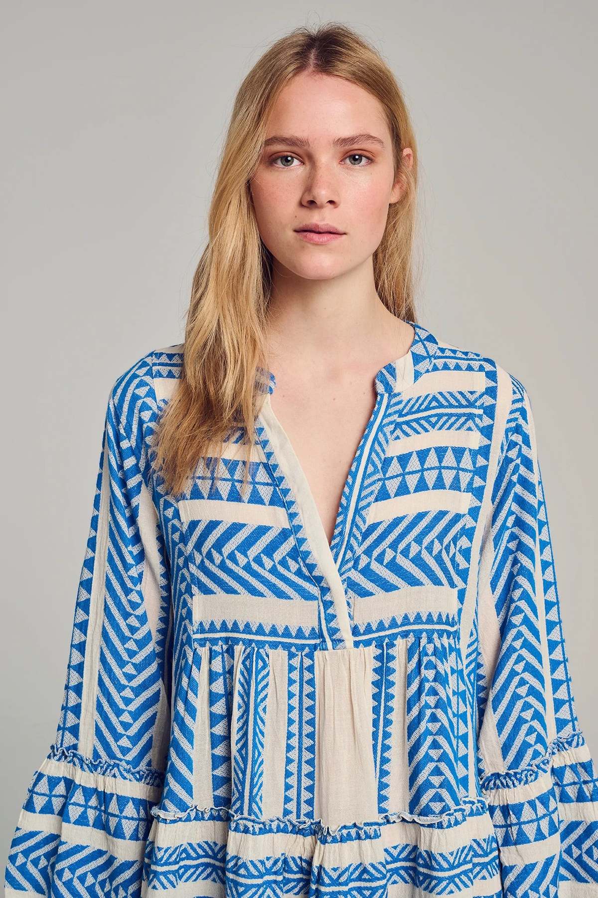 Devotion Twins Ella Dress Short - Blue/Off White - Image 4 of 5