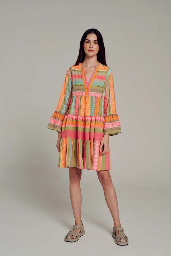 Devotion Twins Ella Dress Short - Multi N. Pink/Orange